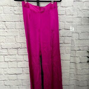 NWT - michelle mason pink silk trousers